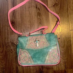 Turquoise handmade purse